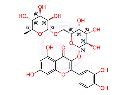 Chemical structure of Quercetin 3-O-robinobioside