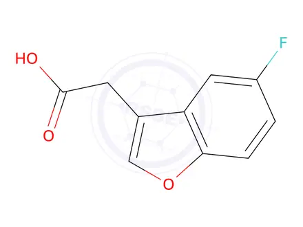 Chemical structure of 2-(5-fluoro-1-benzofuran-3-yl)acetic acid