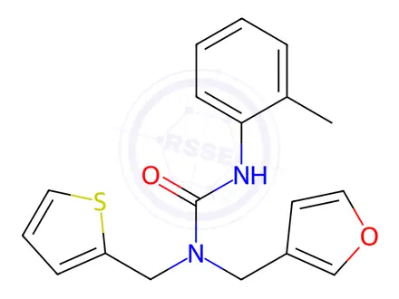 Chemical structure of 1-(Furan-3-ylmethyl)-1-(thiophen-2-ylmethyl)-3-(o-tolyl)urea