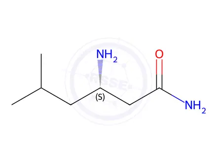 Chemical structure of (3S)-3-amino-5-methylhexanamide