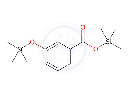 Chemical structure of 3-(Trimethylsiloxy)benzoic acid trimethylsilyl ester