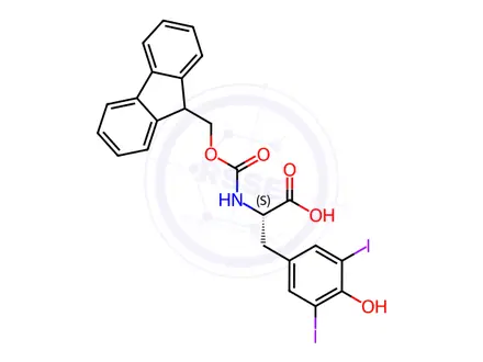 Chemical structure of Fmoc-3,5-diiodo-Tyr-OH