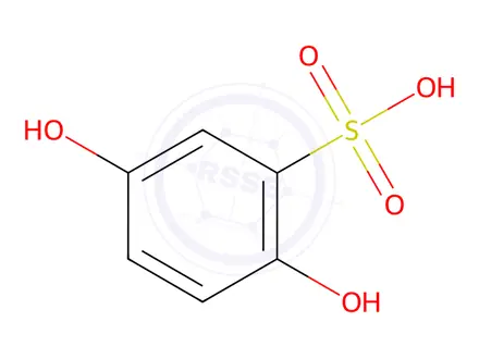 Chemical structure of 2,5-dihydroxybenzenesulphonic acid