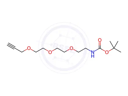 Chemical structure of 5,8,11-Trioxa-2-azatetradec-13-ynoic acid, 1,1-dimethylethyl ester