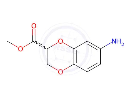 Chemical structure of 1,4-Benzodioxin-2-carboxylicacid,7-amino-2,3-dihydro-,methylester(9CI)