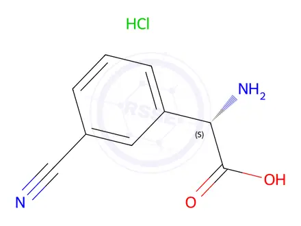 Chemical structure of (s)-2-Amino-2-(3-cyanophenyl)acetic acid hydrochloride