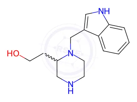 Chemical structure of 2-(1-((1H-indol-3-yl)methyl)piperazin-2-yl)ethan-1-ol