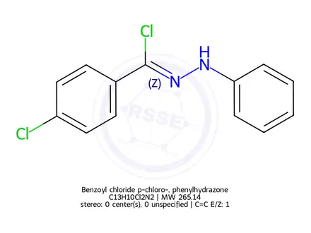 Chemical structure of Benzoyl chloride p-chloro-, phenylhydrazone