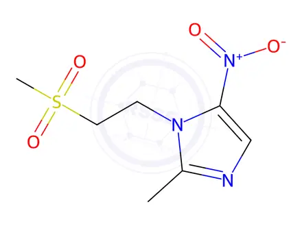 Chemical structure of 1H-Imidazole, 2-methyl-1-[2-(methylsulfonyl)ethyl]-5-nitro-
