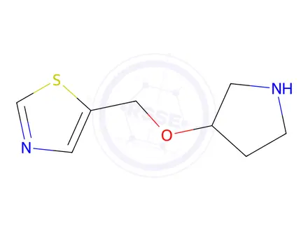 Chemical structure of 5-[(Pyrrolidin-3-yloxy)methyl]-1,3-thiazole