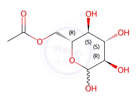 Chemical structure of 6-O-Acetyl-D-glucopyranose