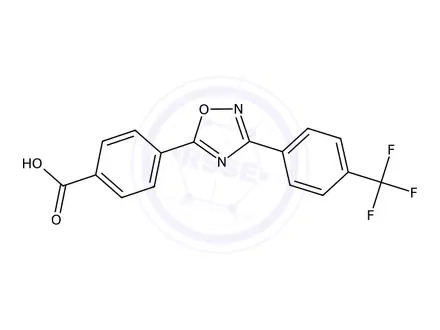 Chemical structure of 4-(3-(4-(Trifluoromethyl)phenyl)-1,2,4-oxadiazol-5-yl)benzoic acid