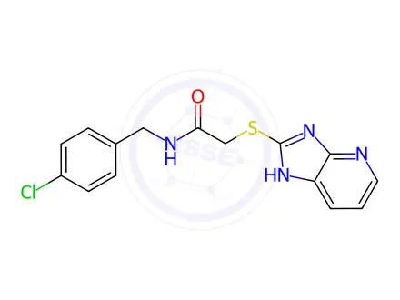 Chemical structure of Acetamide, N-[(4-chlorophenyl)methyl]-2-(3H-imidazo[4,5-b]pyridin-2-ylthio)-