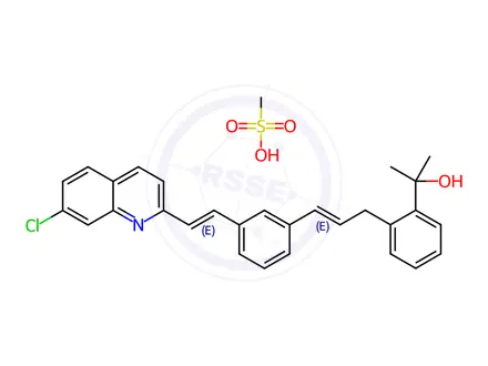 Chemical structure of Des[3-[[(1-Carboxymethyl)cyclopropyl]methyl]thio]-2-propenyl Montelukast Mesylate