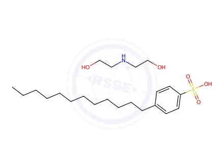 Chemical structure of p-dodecylbenzenesulphonic acid, compound with 2,2'-iminodiethanol (1:1)