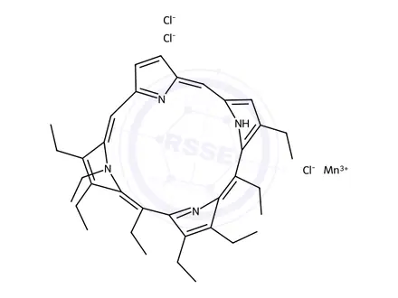Chemical structure of 2,3,7,8,12,13,17,18-OCTAETHYL-21H,23H-PORPHINE MANGANESE(III) CHLORIDE