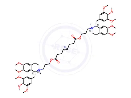 Chemical structure of 1R, 1’R-Trans,cis-mivacurium chloride