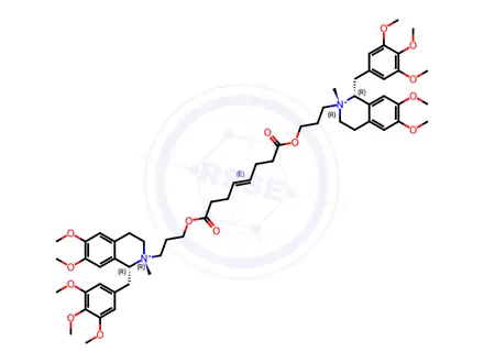 Chemical structure of 1R, 1’R-Cis,cis-mivacurium chloride