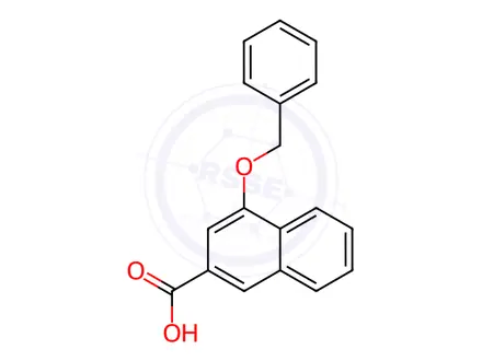Chemical structure of 2-Naphthalenecarboxylic acid, 4-(phenylMethoxy)