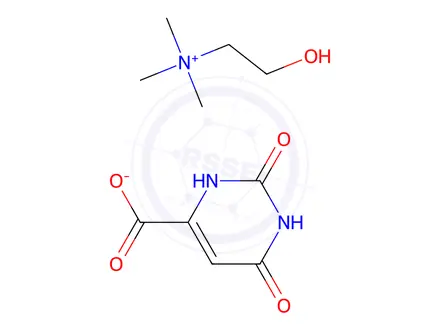 Chemical structure of choline 1,2,3,6-tetrahydro-2,6-dioxopyrimidine-4-carboxylate