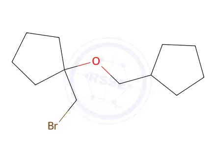 Chemical structure of 1-(Bromomethyl)-1-(cyclopentylmethoxy)cyclopentane