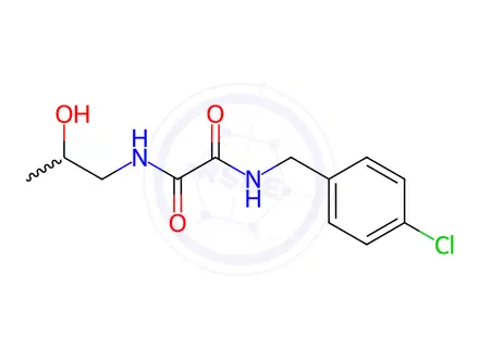 Chemical structure of N-[(4-chlorophenyl)methyl]-N'-(2-hydroxypropyl)oxamide