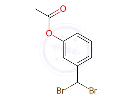 Chemical structure of acetic acid-(3-dibromomethyl-phenyl ester)