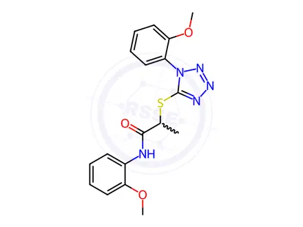 Chemical structure of N-(2-Methoxyphenyl)-2-((1-(2-methoxyphenyl)-1H-tetrazol-5-yl)thio)propanamide