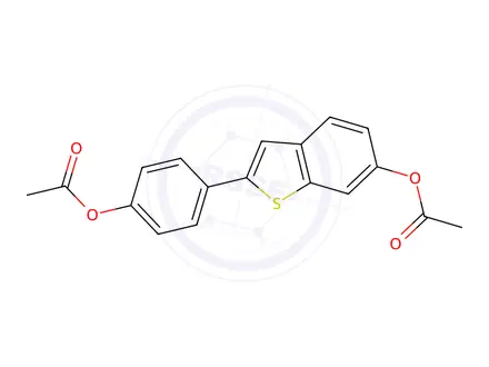 Chemical structure of 4-(6-Acetoxybenzo[b]thiophen-2-yl)phenyl acetate
