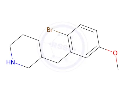 Chemical structure of 3-(2-Bromo-5-methoxybenzyl)piperidine
