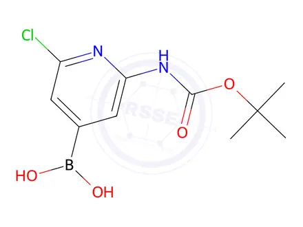 Chemical structure of 2-(t-Butoxycarbonylamino)-6-chloropyridine-4-boronic acid