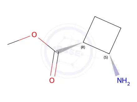 Chemical structure of Cyclobutanecarboxylic acid, 2-amino-, methyl ester, (1R,2S)-(9CI)