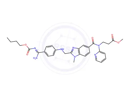 Chemical structure of Methyl (Z)-3-(2-(((4-(N'-(butoxycarbonyl)carbamimidoyl)phenyl)amino)methyl)-1-methyl-N-(pyridin-2-yl)-1H-benzo[d]imidazole-5-carboxamido)propanoate