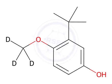 Chemical structure of 2-tert-Butyl-4-hydroxyanisole-d3