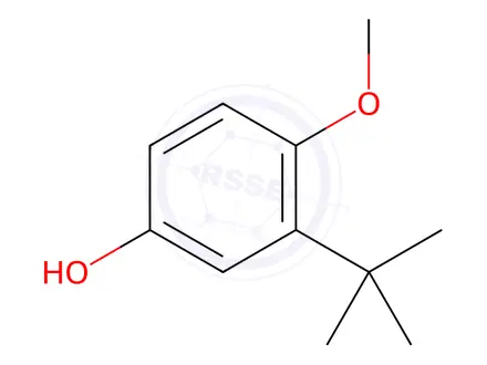 Chemical structure of 2-tert-Butyl-4-hydroxyanisole