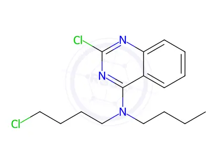 Chemical structure of N-Butyl-2-chloro-N-(4-chlorobutyl)quinazolin-4-amine