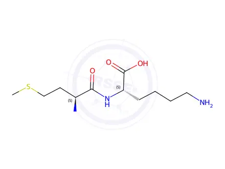 Chemical structure of H-Met-Lys-OH formiate salt