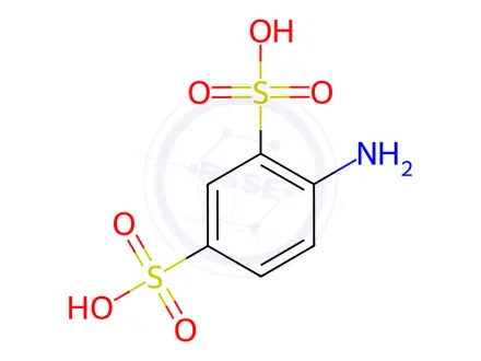 Chemical structure of 4-Amino-1,3-benzenedisulfonic Acid (>90%)