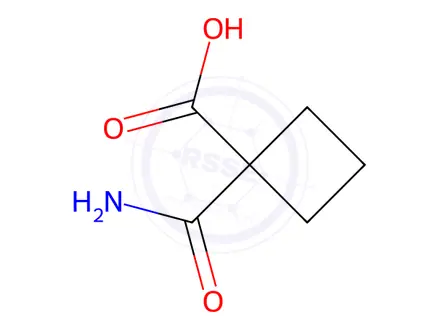 Chemical structure of 1-carbamoylcyclobutane-1-carboxylic acid