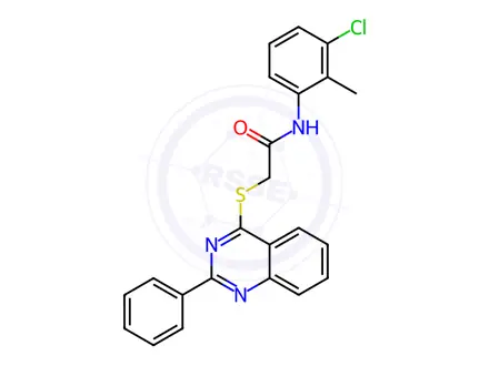 Chemical structure of N-(3-Chloro-2-methylphenyl)-2-((2-phenylquinazolin-4-yl)thio)acetamide