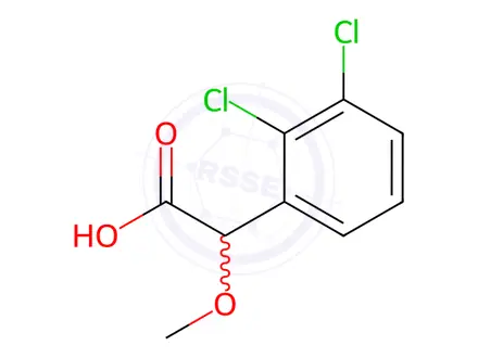 Chemical structure of Benzeneacetic acid, 2,3-dichloro-α-methoxy-