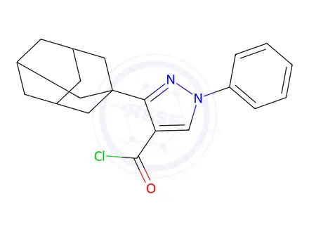 Chemical structure of 3-(1-Adamantyl)-1-phenyl-1H-pyrazole-4-carbonyl Chloride