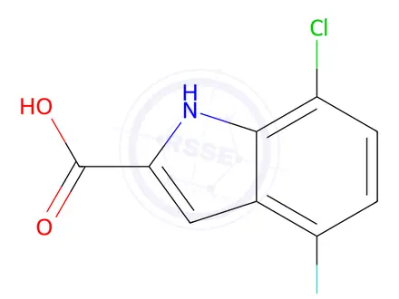 Chemical structure of 7-Chloro-4-fluoro-1H-indole-2-carboxylic acid