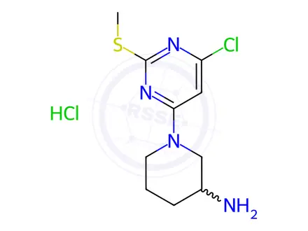 Chemical structure of 1-(6-Chloro-2-(methylthio)pyrimidin-4-yl)piperidin-3-amine hydrochloride