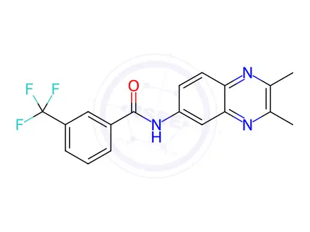 Chemical structure of N-(2,3-Dimethylquinoxalin-6-yl)-3-(trifluoromethyl)benzamide