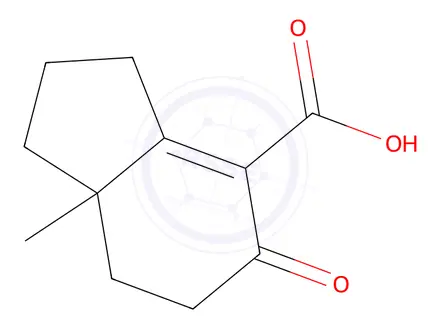 Chemical structure of 5,6,7,7a-Tetrahydro-7a-methyl-5-oxo-4-indanecarboxylic acid