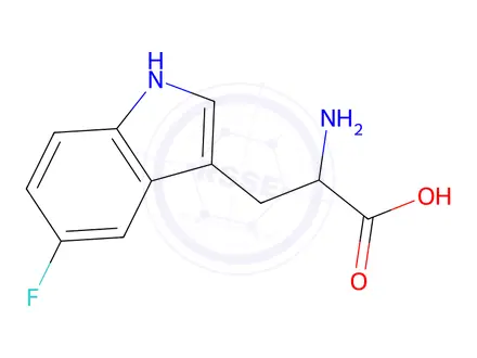 Chemical structure of 5-Fluoro-DL-tryptophan