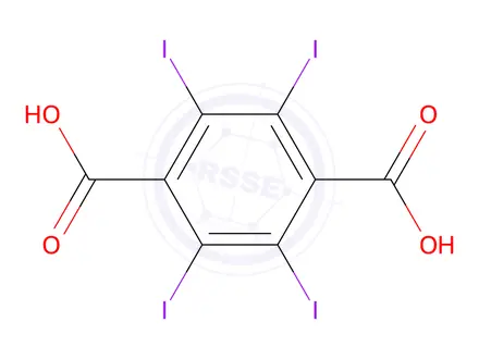 Chemical structure of 2,3,5,6-Tetraiodoterephthalic Acid