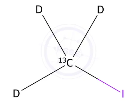 Chemical structure of Iodomethane-13C,d3 (Copper Wire Stabilized)