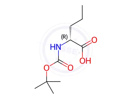 Chemical structure of Boc-D-Nva-OH